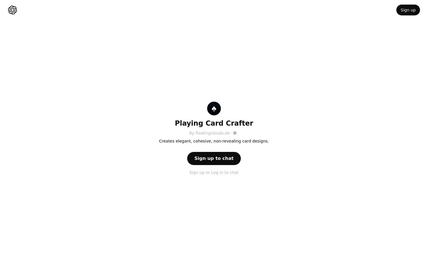 ChatGPT - Playing Card Crafter Website