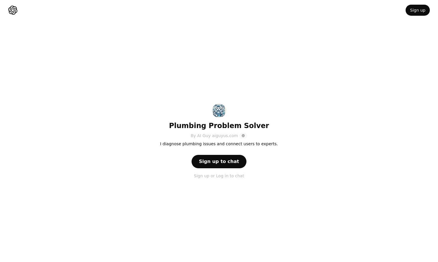 ChatGPT - Plumbing Problem Solver Website