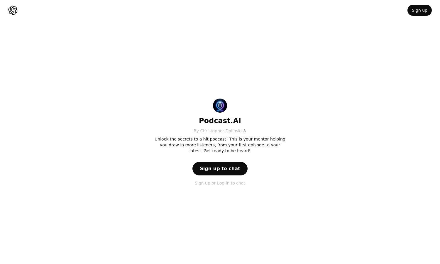 ChatGPT - Podcast.AI Website