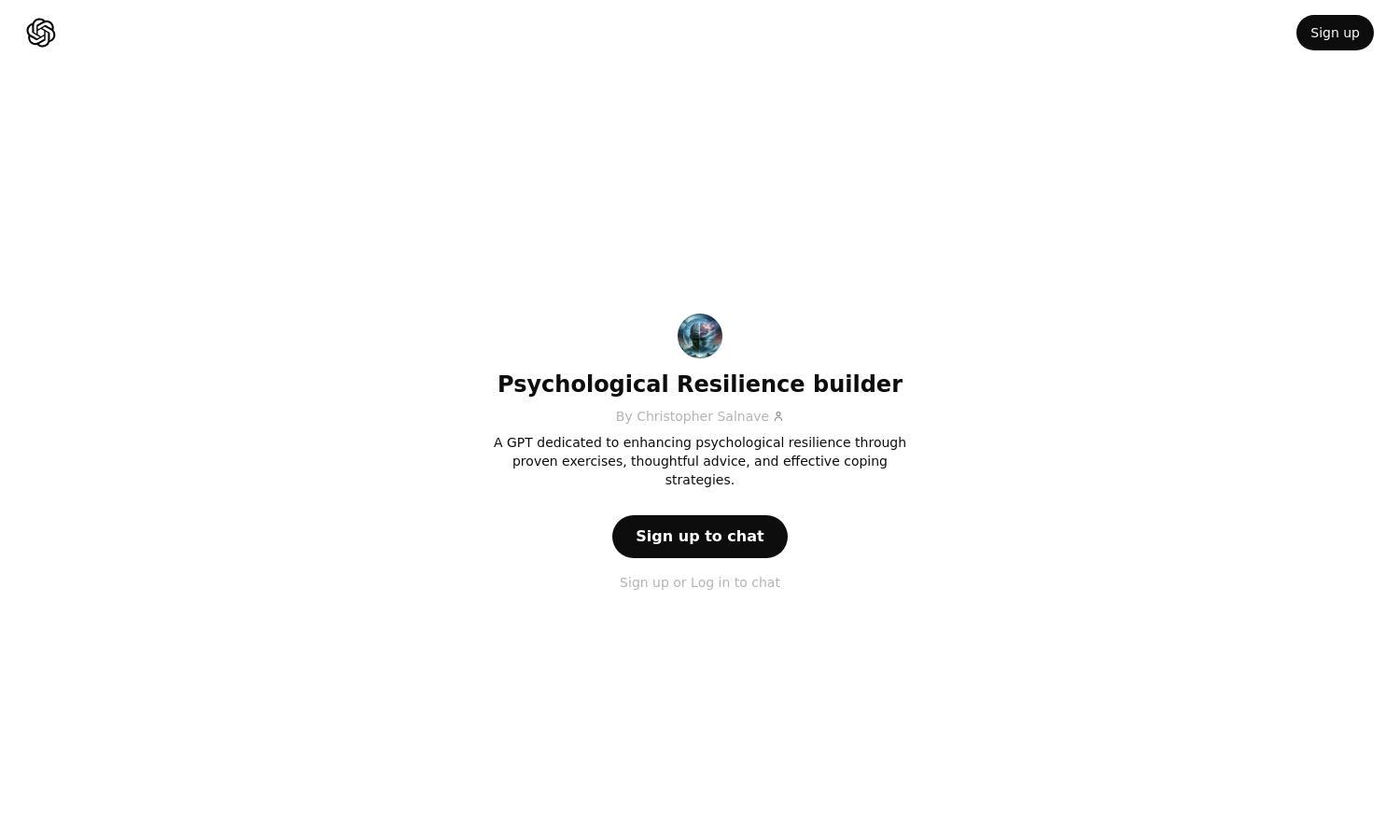 ChatGPT - Psychological Resilience builder Website