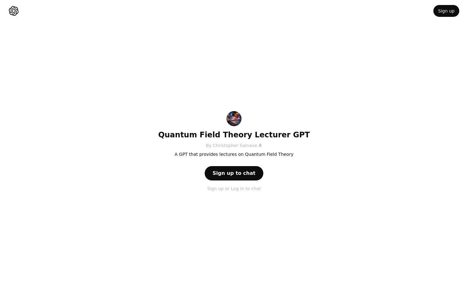 ChatGPT - Quantum Field Theory Lecturer GPT Website