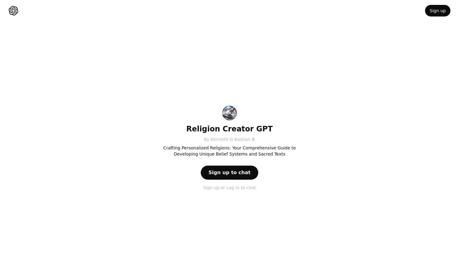 ChatGPT - Religion Creator GPT Website