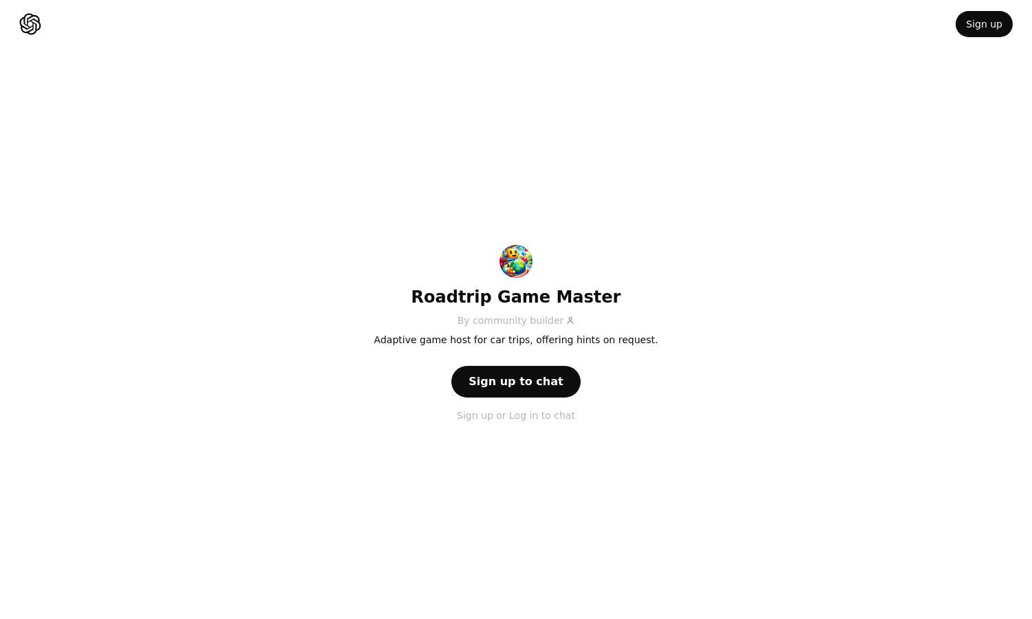 ChatGPT - Roadtrip Game Master Website