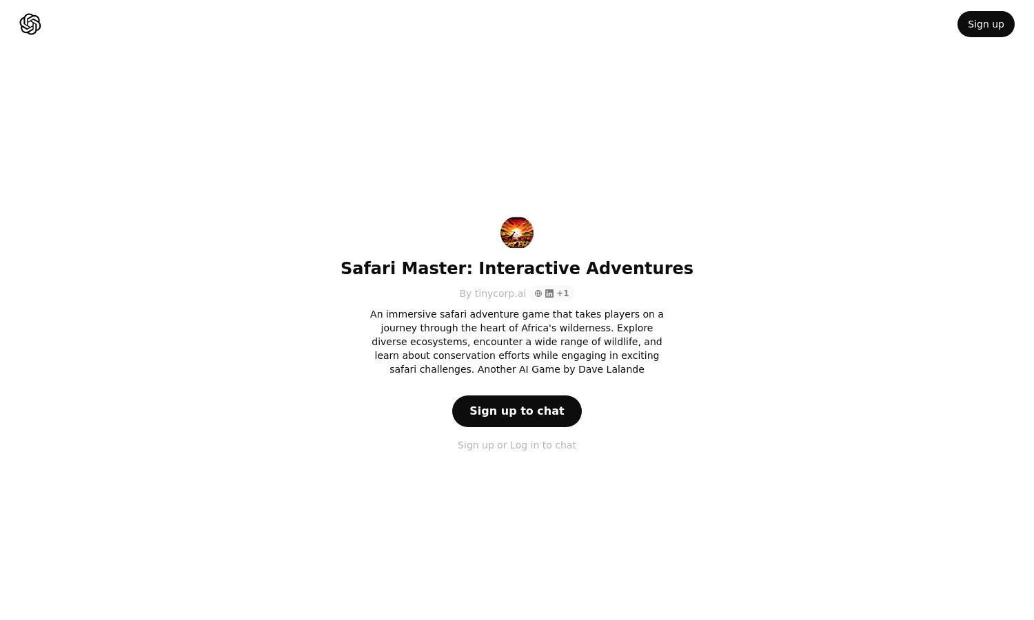 ChatGPT - Safari Master: Interactive Adventures Website