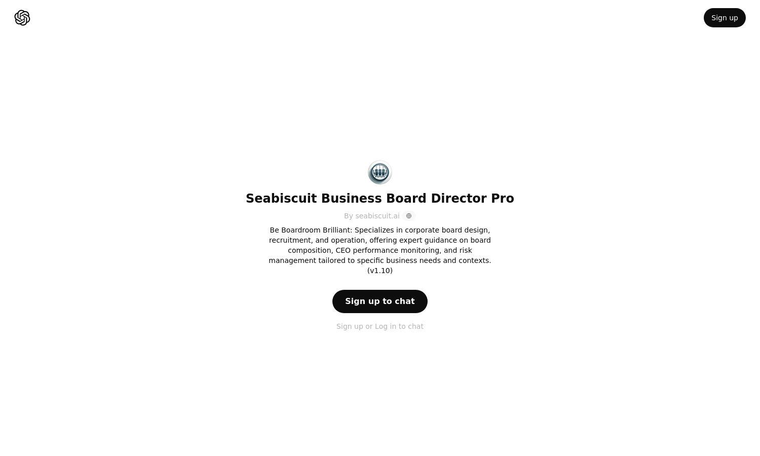 ChatGPT - Seabiscuit Business Board Director Pro Website