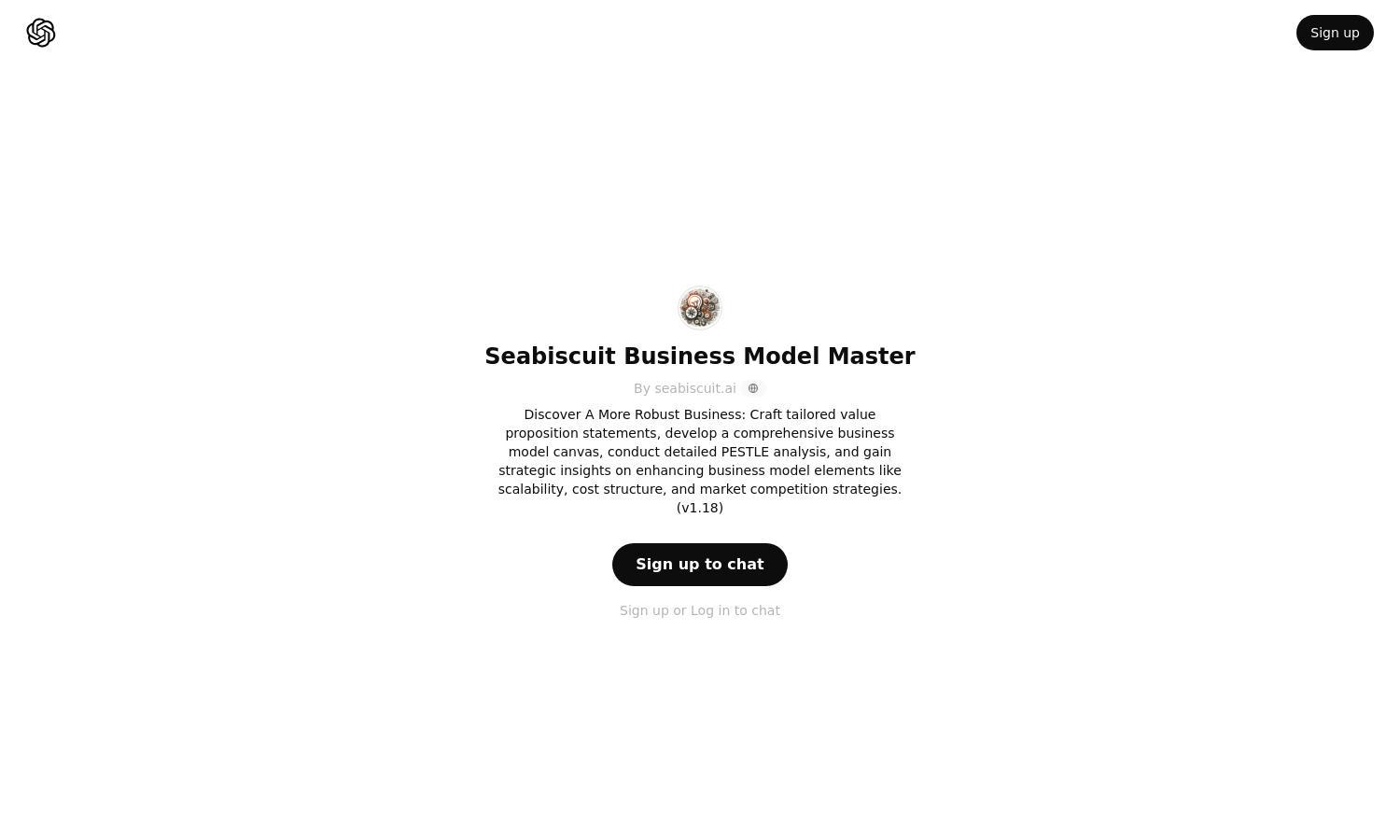 ChatGPT - Seabiscuit Business Model Master Website