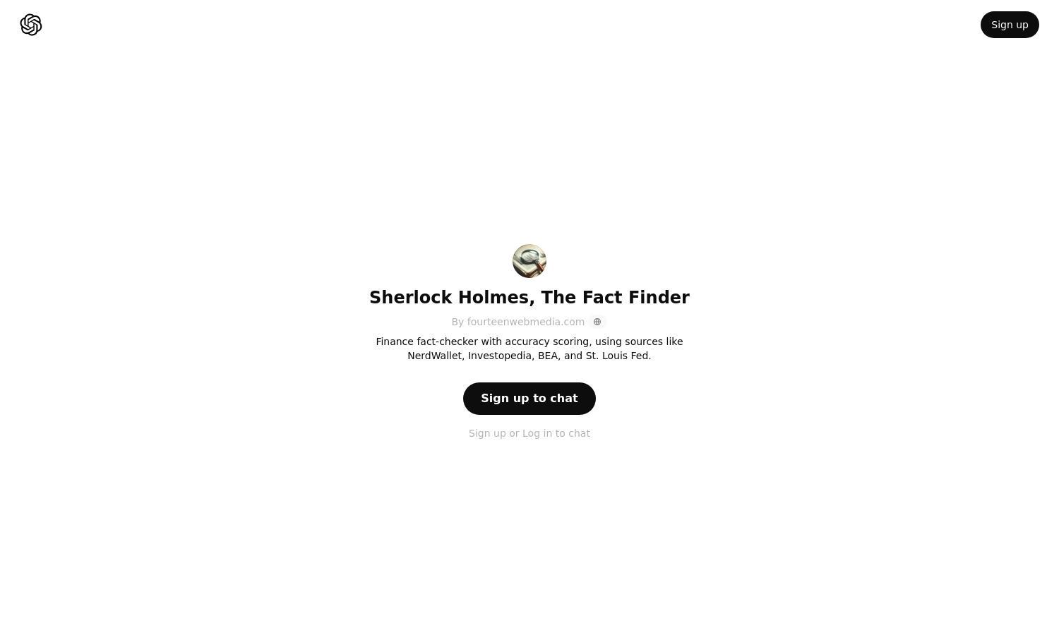 ChatGPT - Sherlock Holmes, The Fact Finder Website