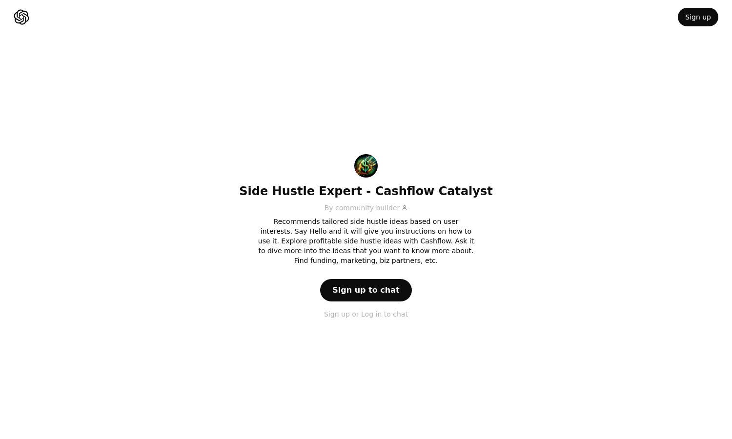 ChatGPT - Side Hustle Expert - Cashflow Catalyst Website