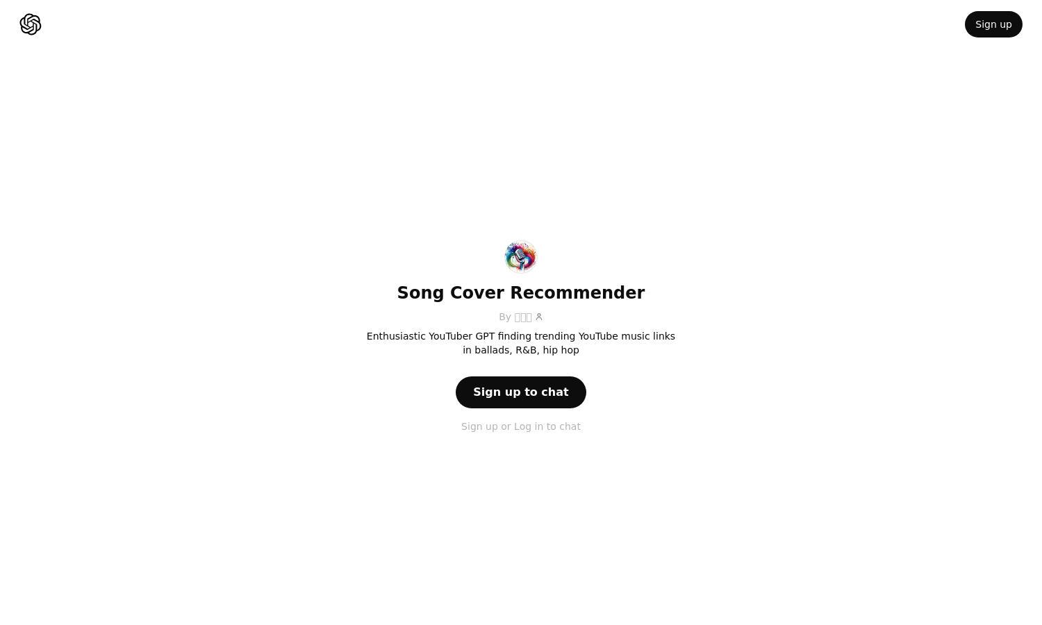 ChatGPT - Song Cover Recommender Website