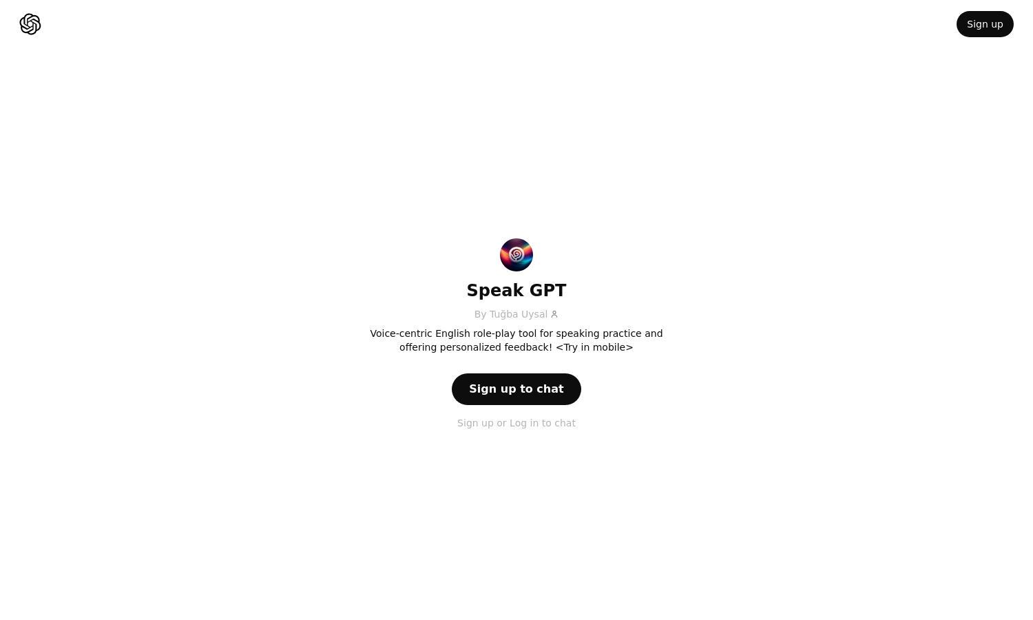 ChatGPT - Speak GPT Website