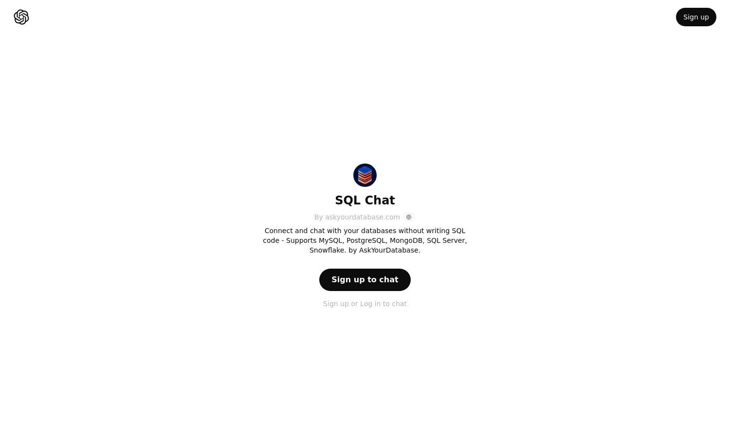 ChatGPT - SQL Chat Website