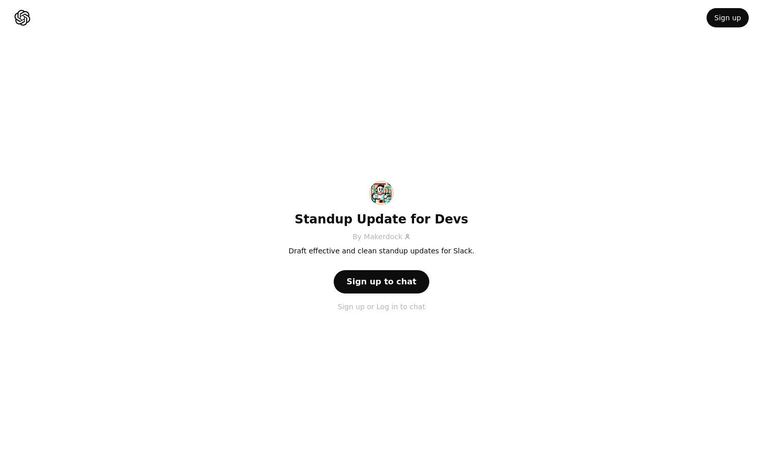 ChatGPT - Standup Update for Devs Website