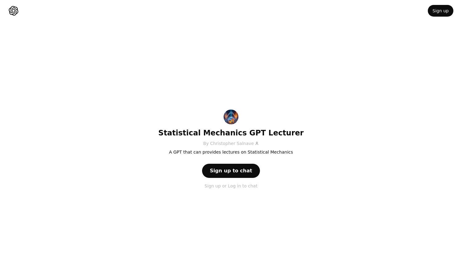 ChatGPT - Statistical Mechanics GPT Lecturer Website