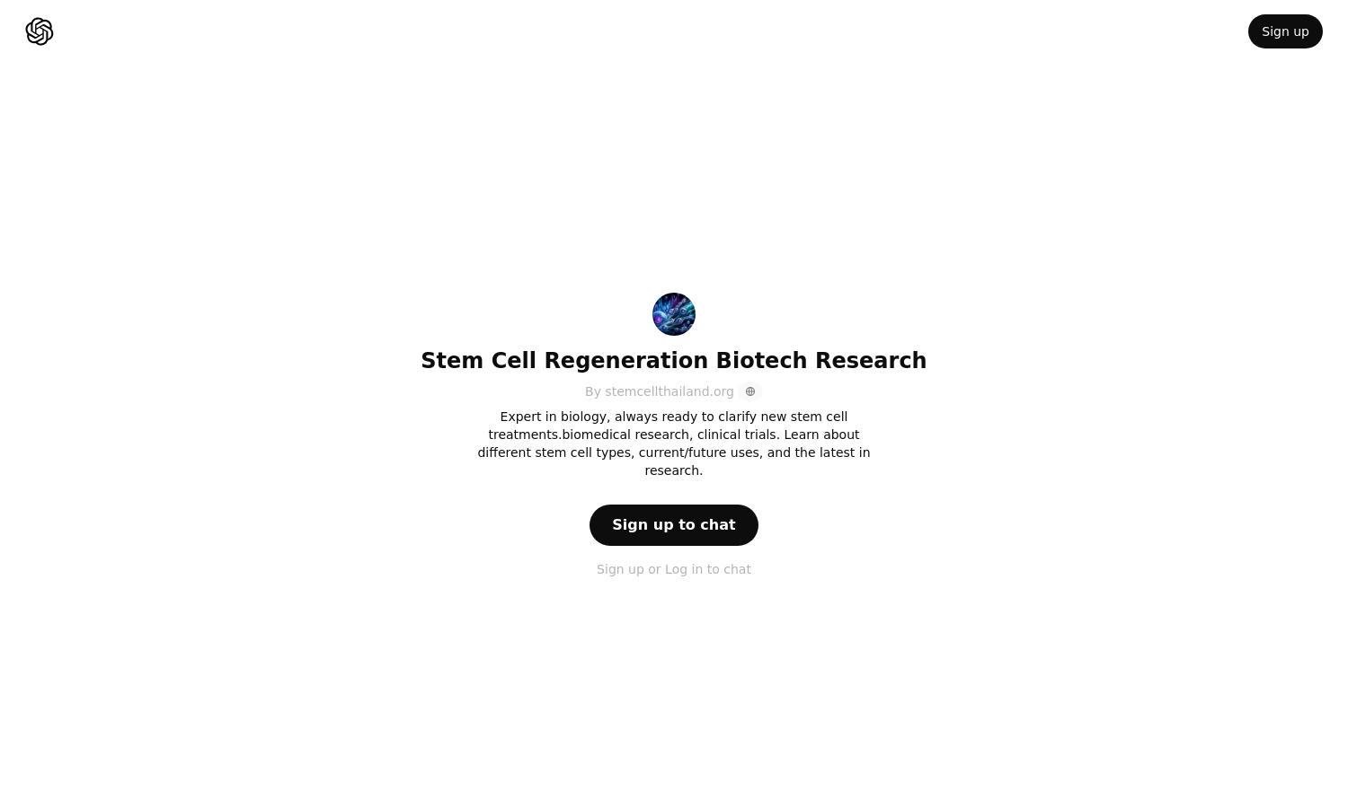 ChatGPT - Stem Cell Regeneration Biotech Research Website