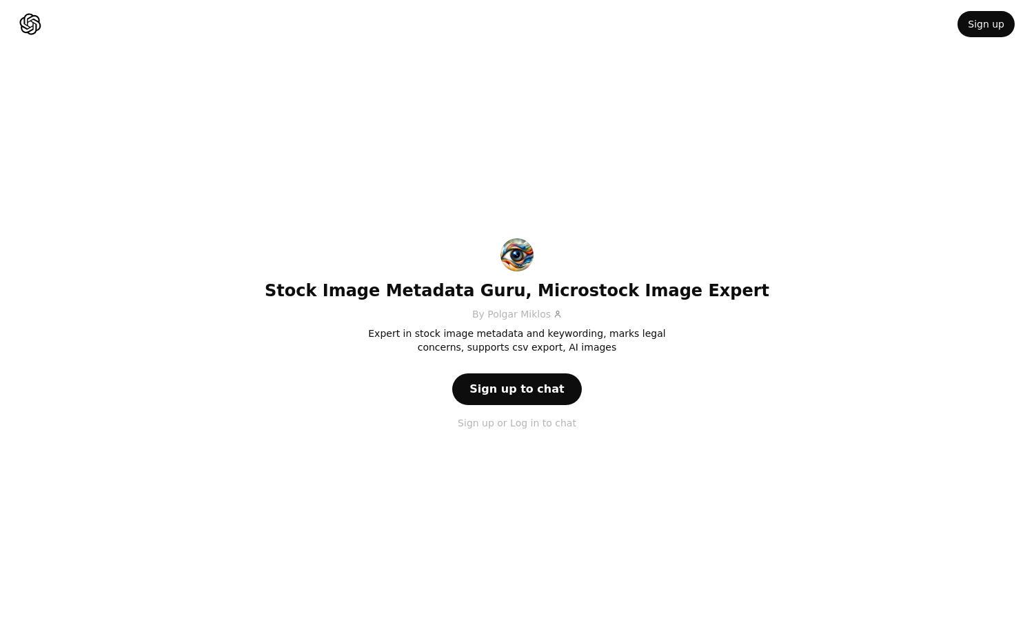 ChatGPT - Stock Image Metadata Guru, Microstock Image Expert Website