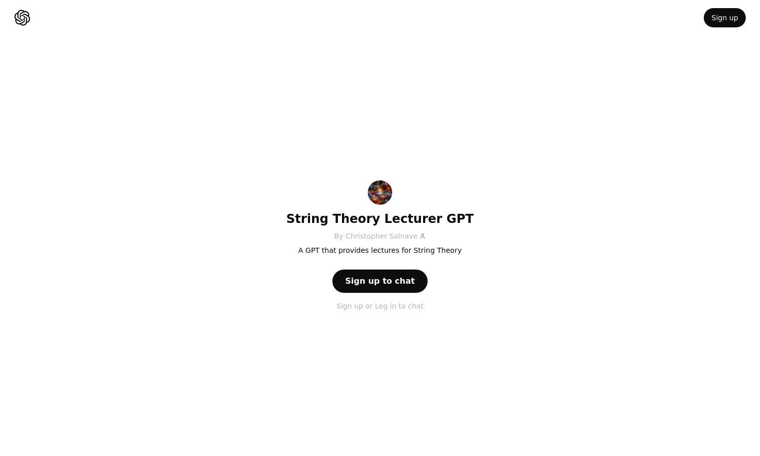 ChatGPT - String Theory Lecturer GPT Website