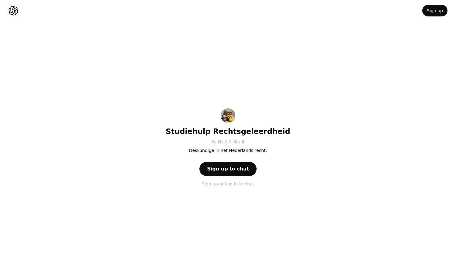 ChatGPT - Studiehulp Rechtsgeleerdheid Website