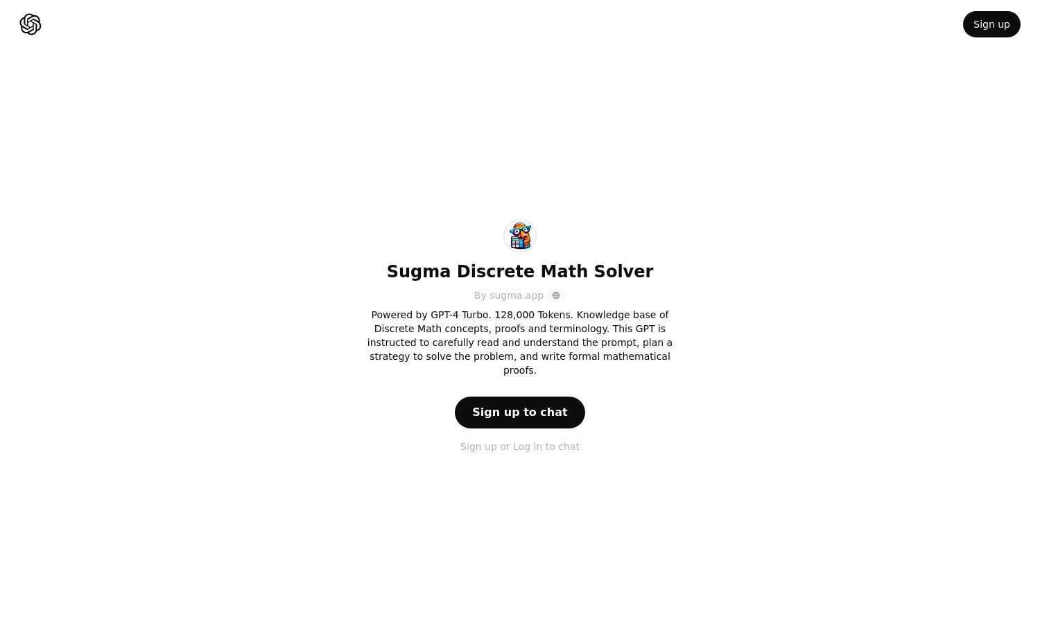 ChatGPT - Sugma Discrete Math Solver Website