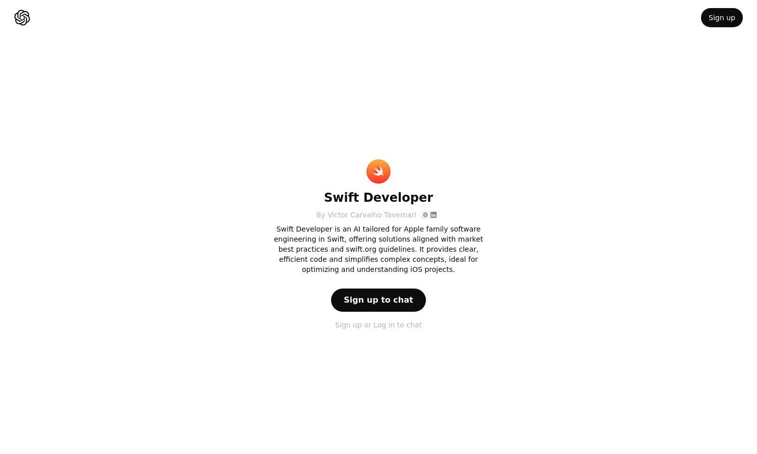 ChatGPT - Swift Developer Website