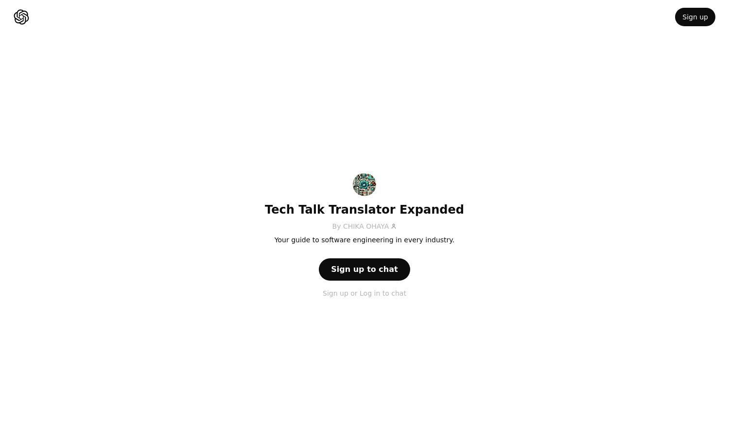 ChatGPT - Tech Talk Translator Expanded Website