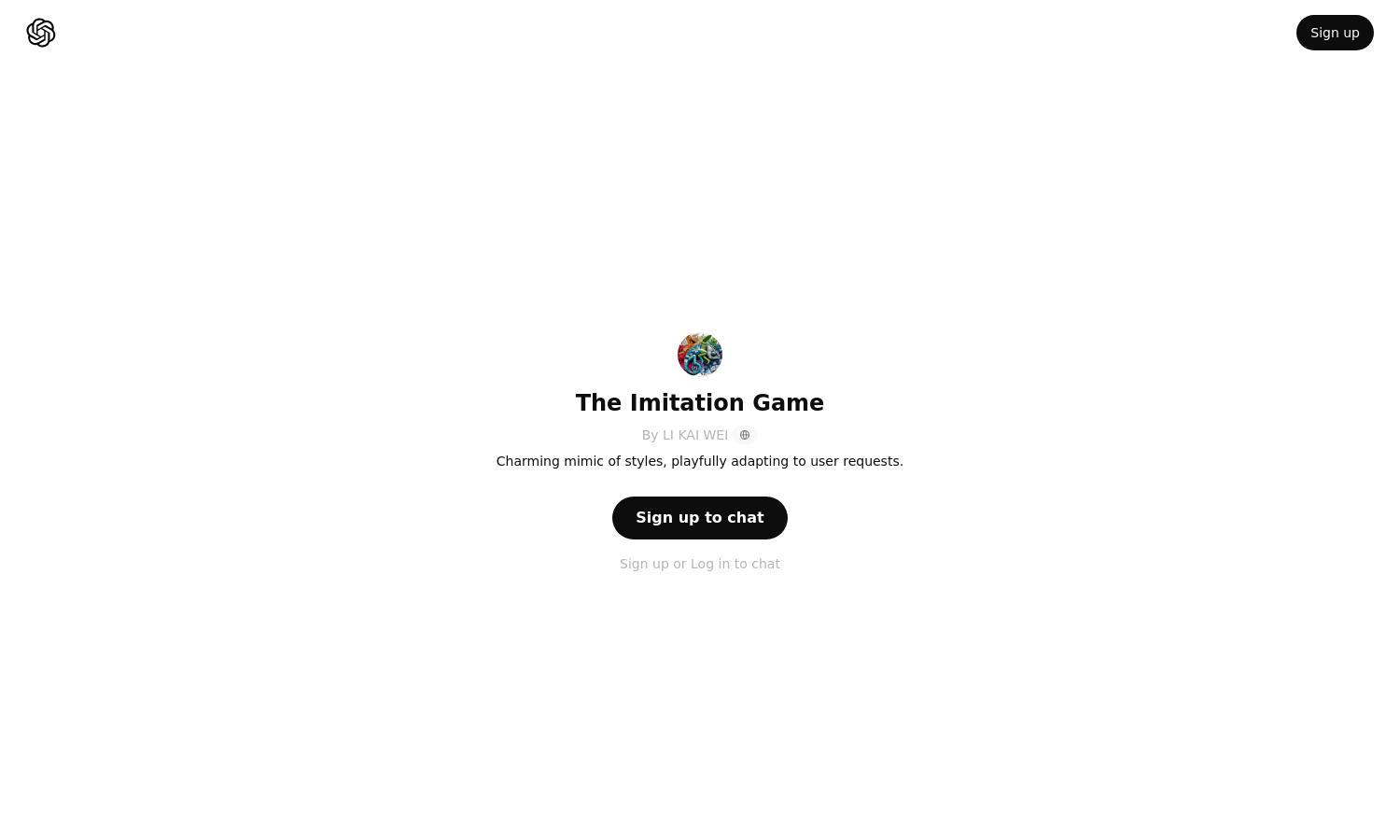 ChatGPT - The Imitation Game Website