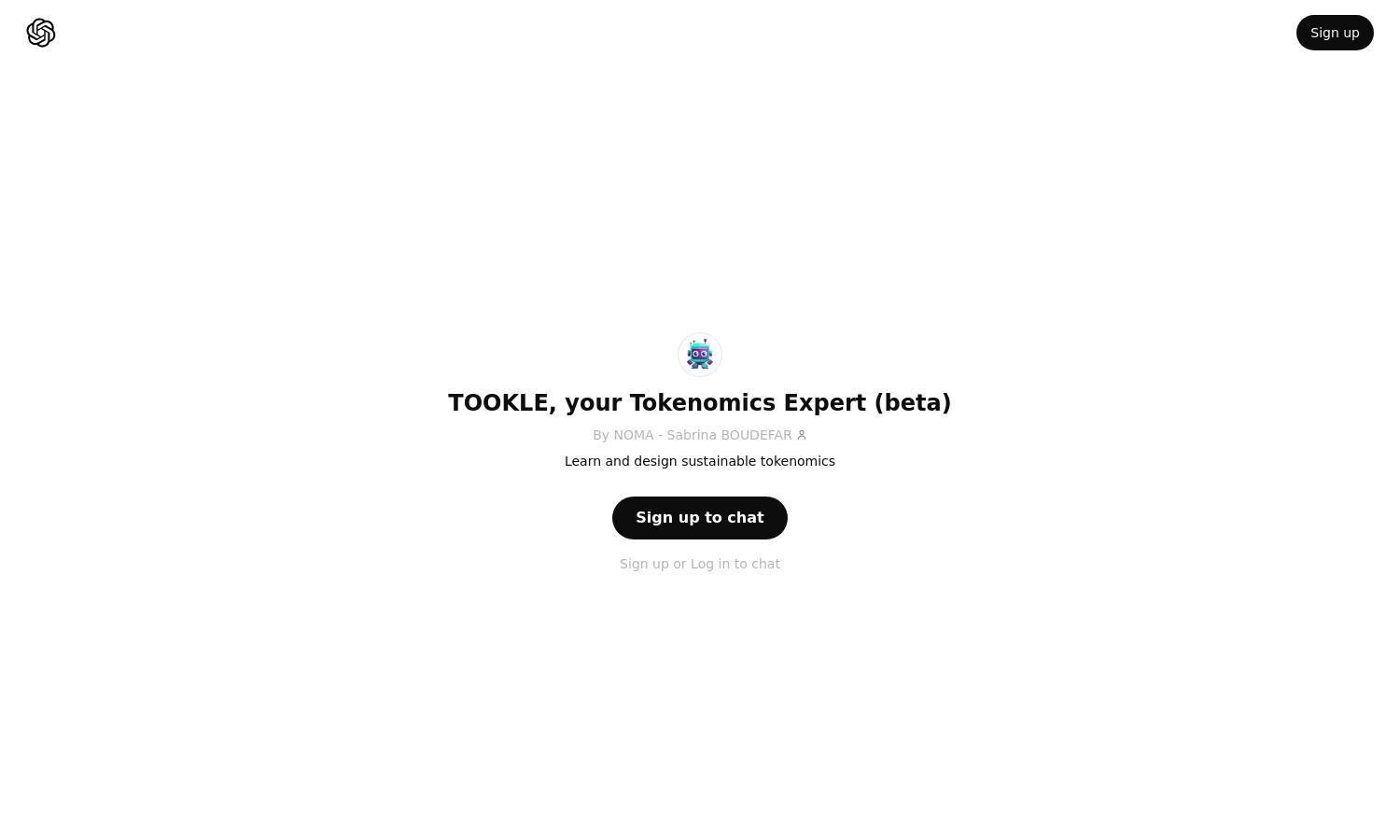 ChatGPT - TOOKLE, your Tokenomics Expert (beta) Website