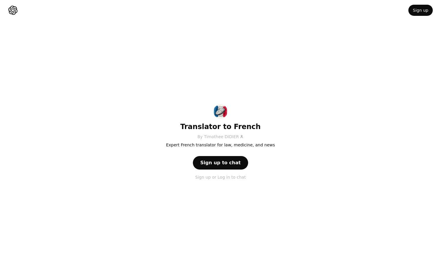 ChatGPT - Translator to French Website