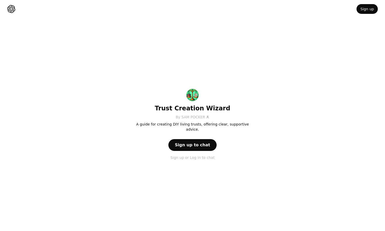 ChatGPT - Trust Creation Wizard Website