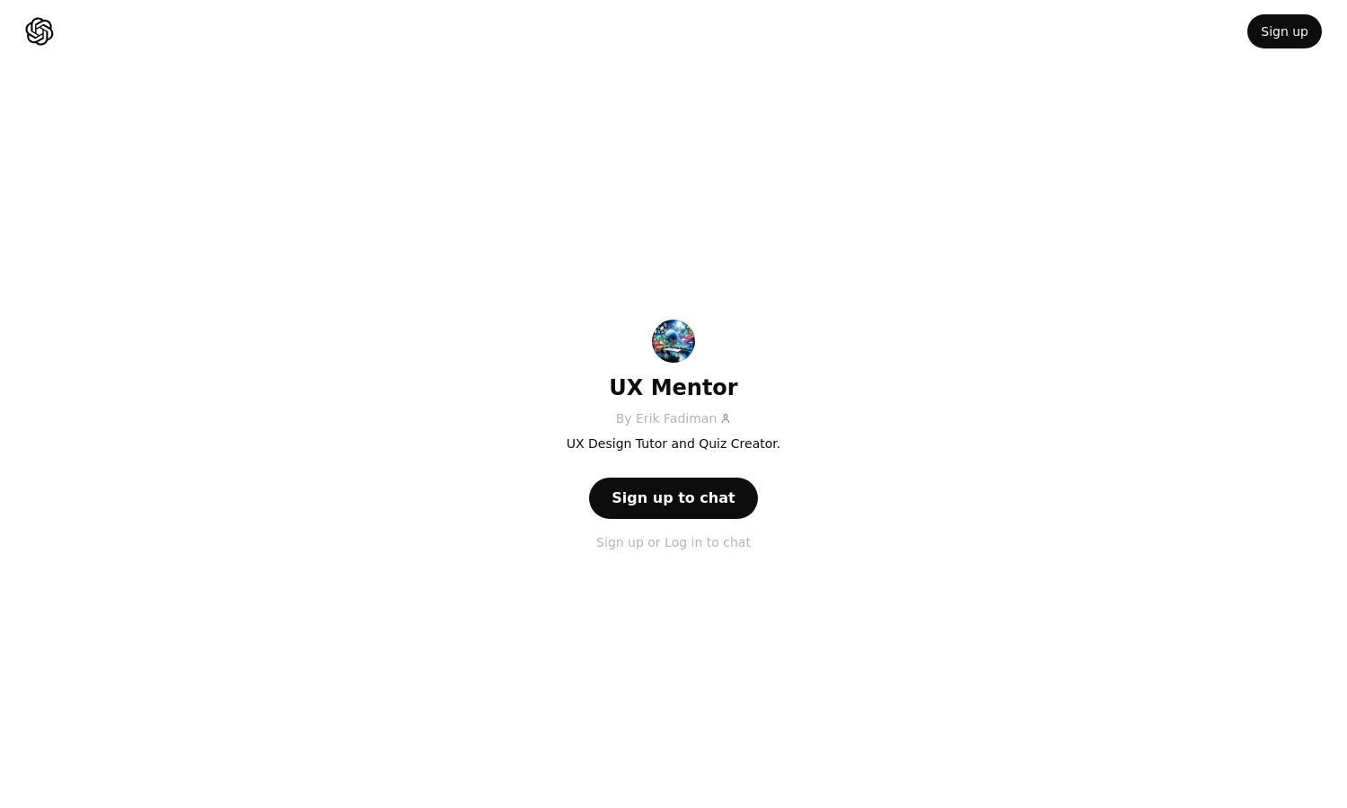 ChatGPT - UX Mentor Website