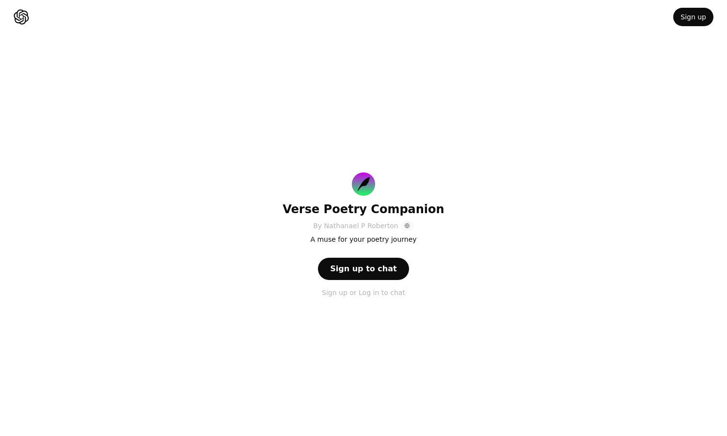 ChatGPT - Verse Poetry Companion Website