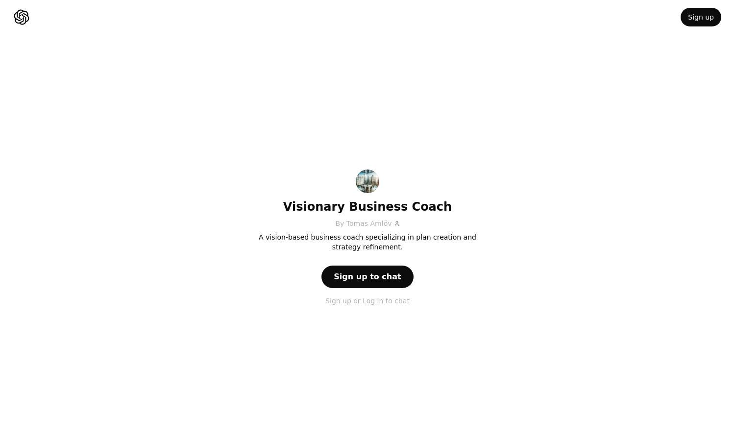 ChatGPT - Visionary Business Coach Website