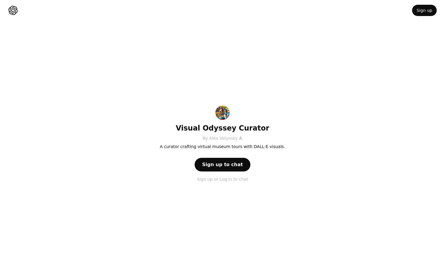 ChatGPT - Visual Odyssey Curator Website