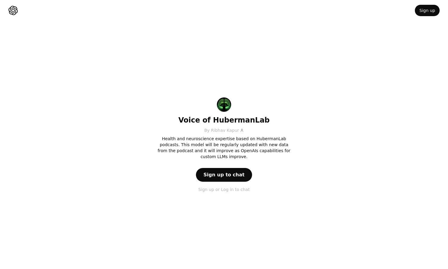 ChatGPT - Voice of HubermanLab Website