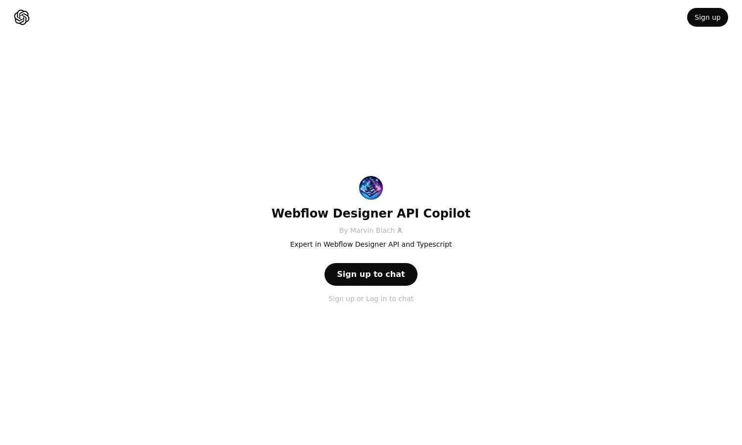 ChatGPT - Webflow Designer API Copilot Website