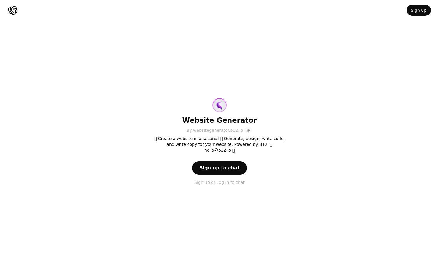 ChatGPT - Website Generator Website