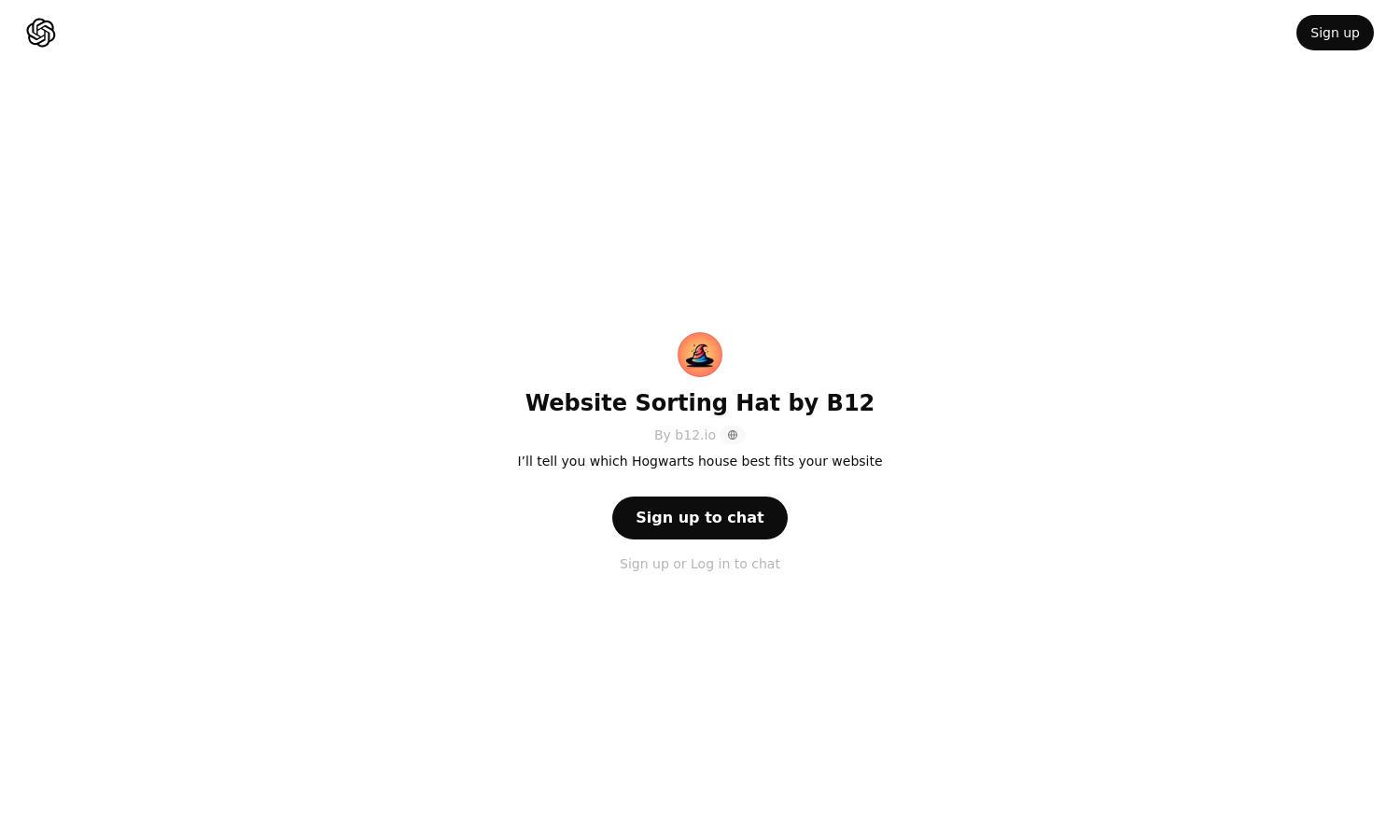 ChatGPT - Website Sorting Hat by B12 Website