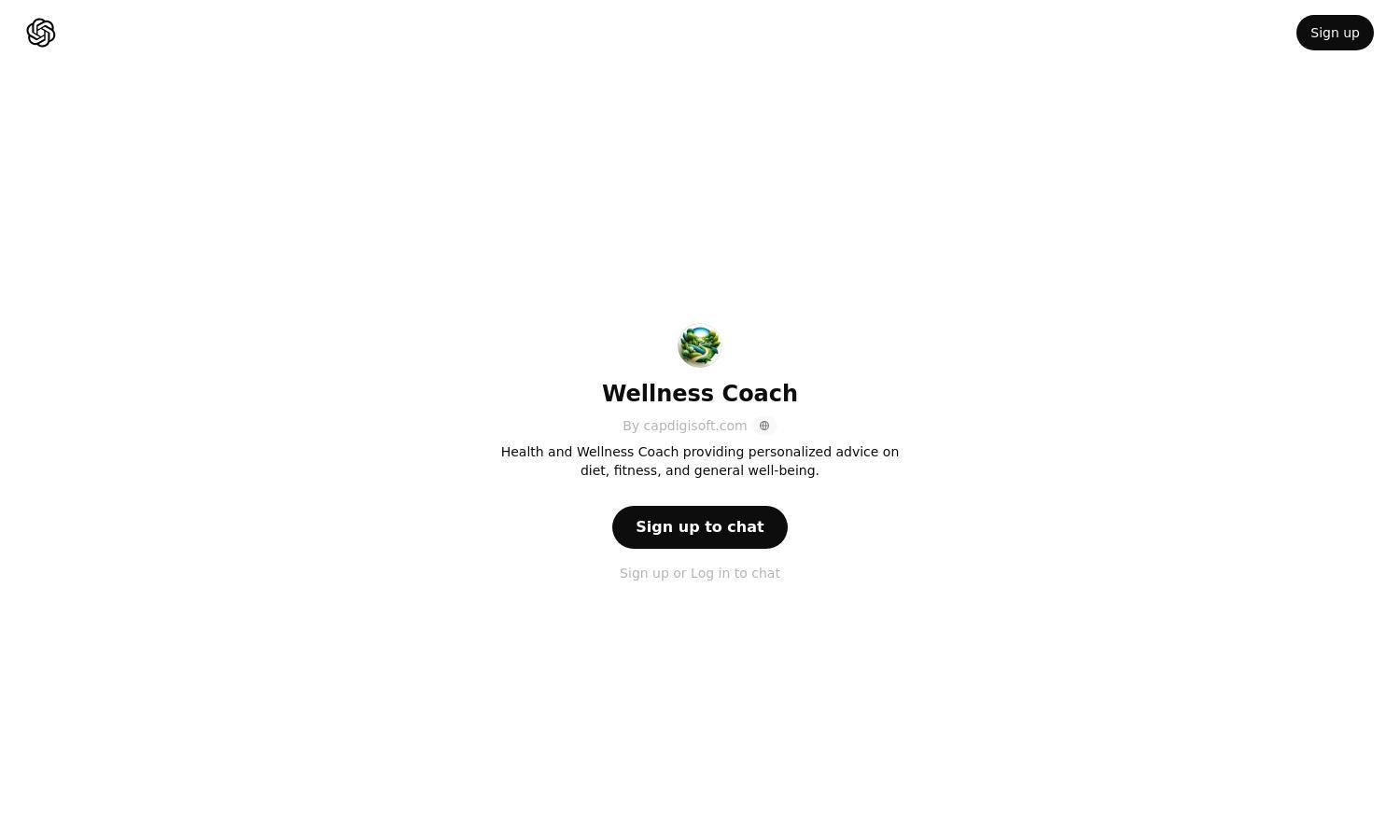 ChatGPT - Wellness Coach Website