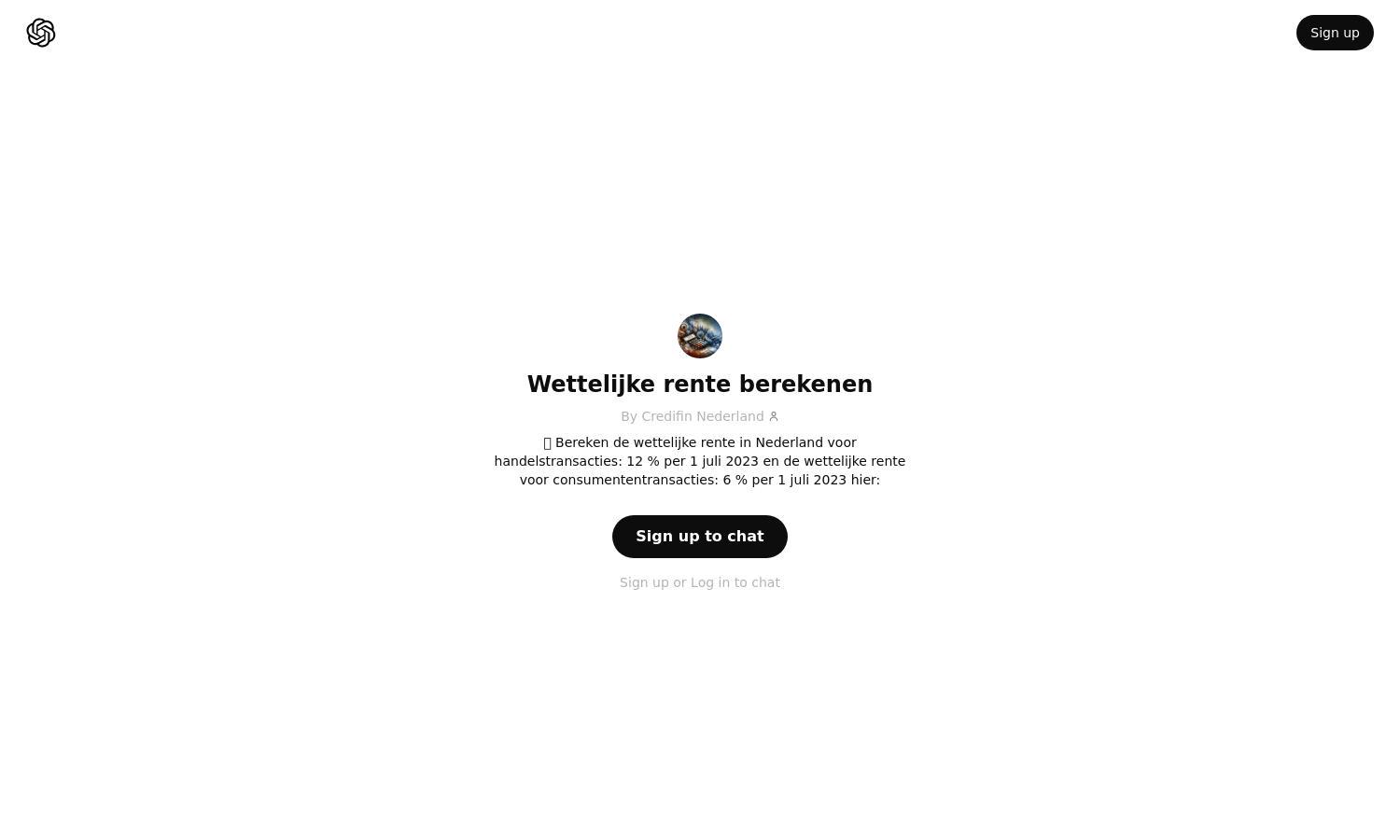 ChatGPT - Wettelijke rente berekenen Website