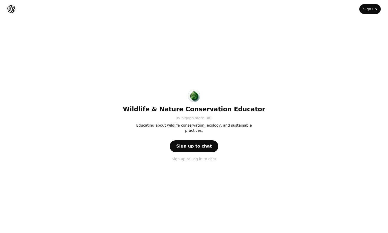 ChatGPT - Wildlife & Nature Conservation Educator Website