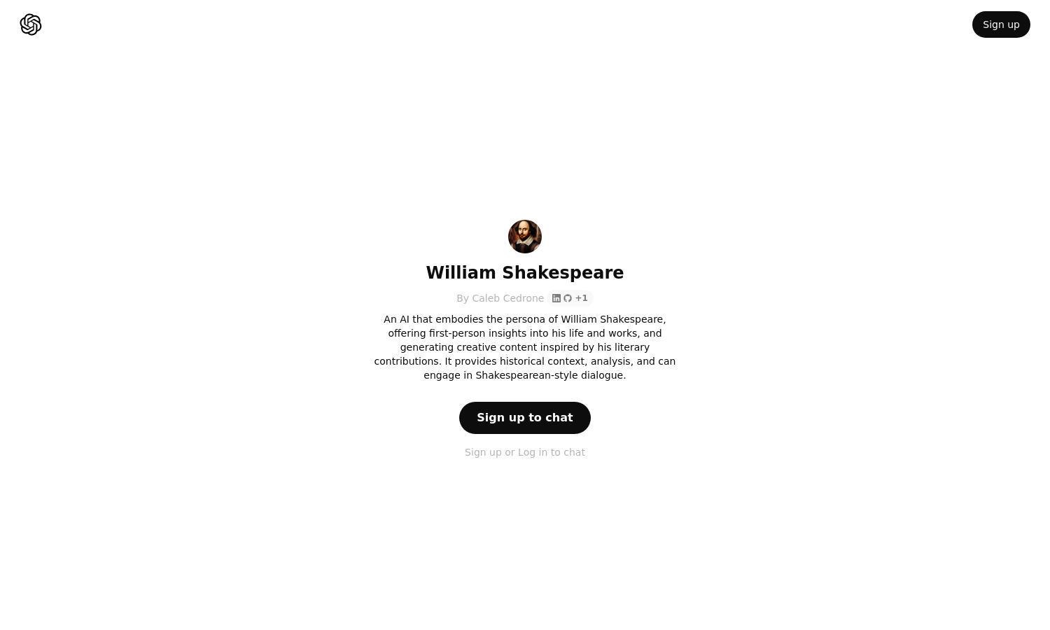 ChatGPT - William Shakespeare Website