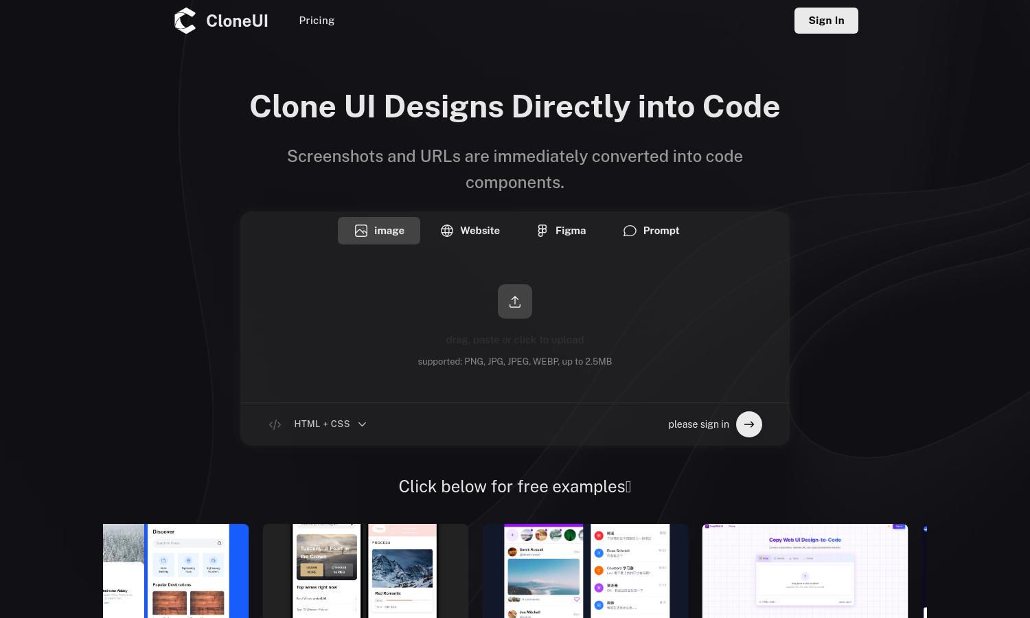 CloneUI Website