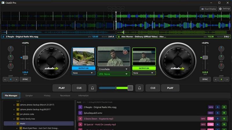 ClubDJ Pro application interface and features