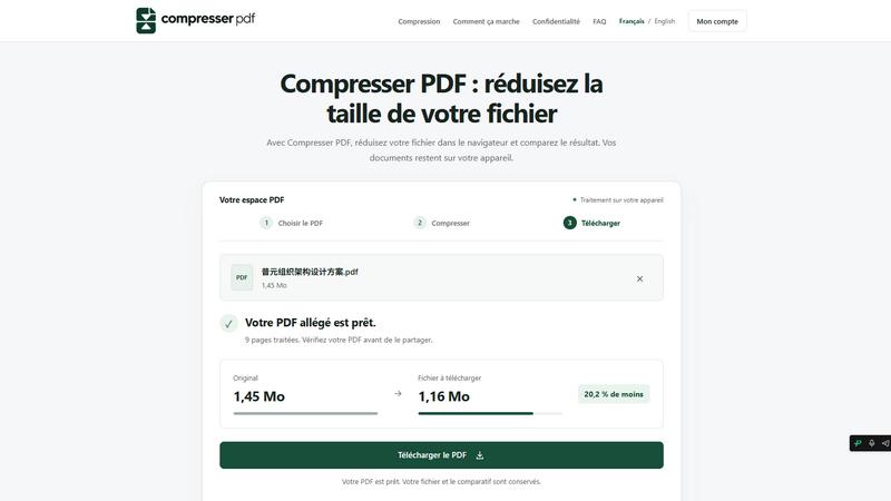 Compresser PDF screenshot