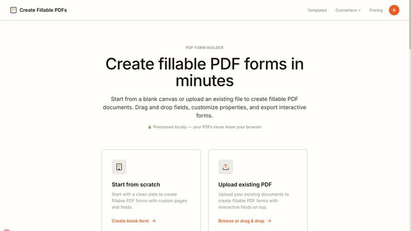 Create Fillable PDF Forms Online screenshot