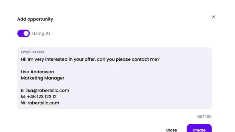 Customer Connect CRM application interface and features