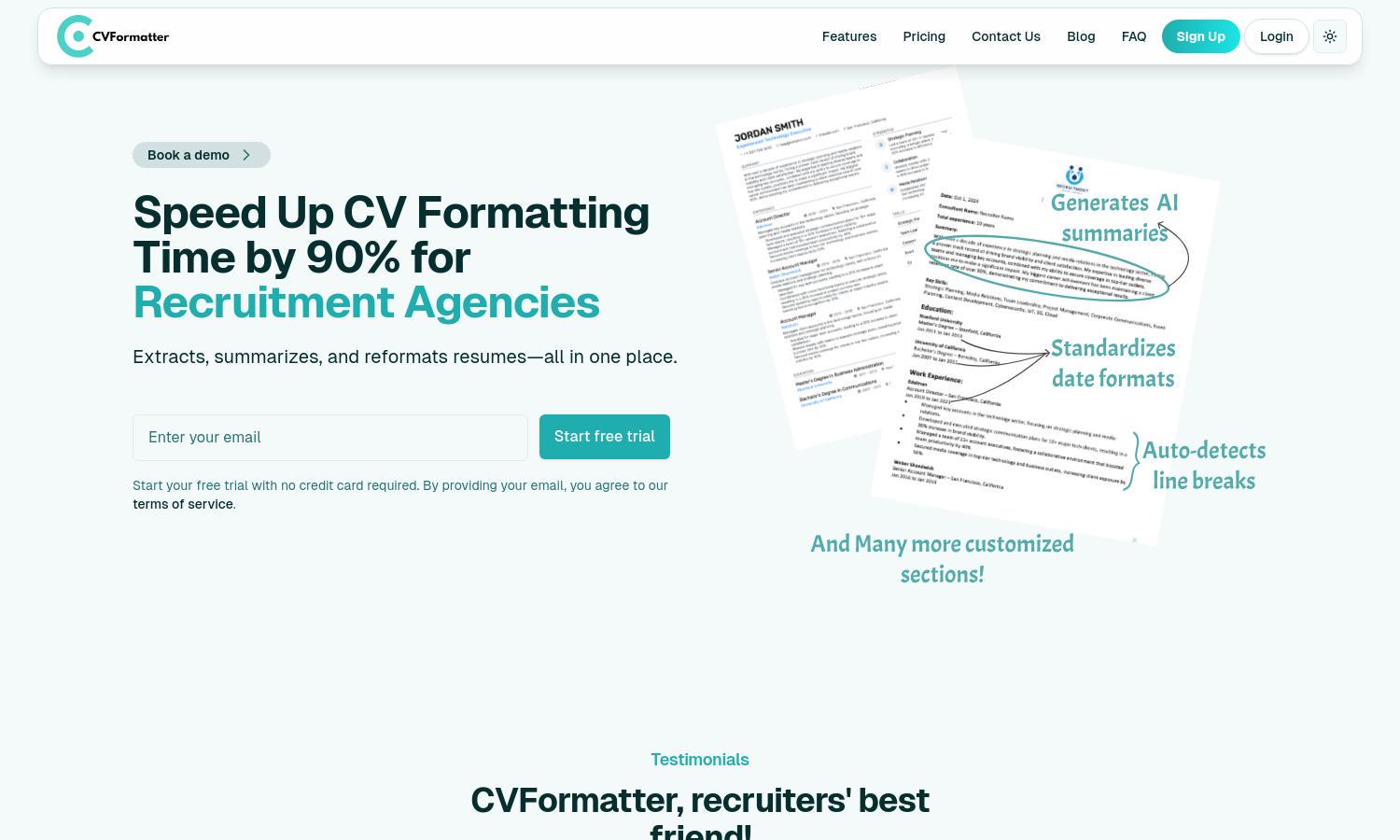 CVFormatter Website