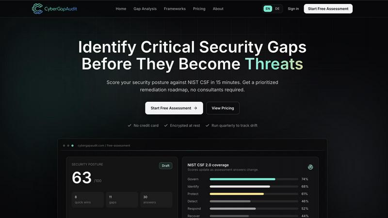 CyberGapAudit screenshot