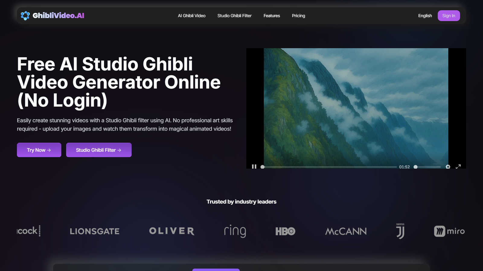 Ghibli Video AI application interface and features
