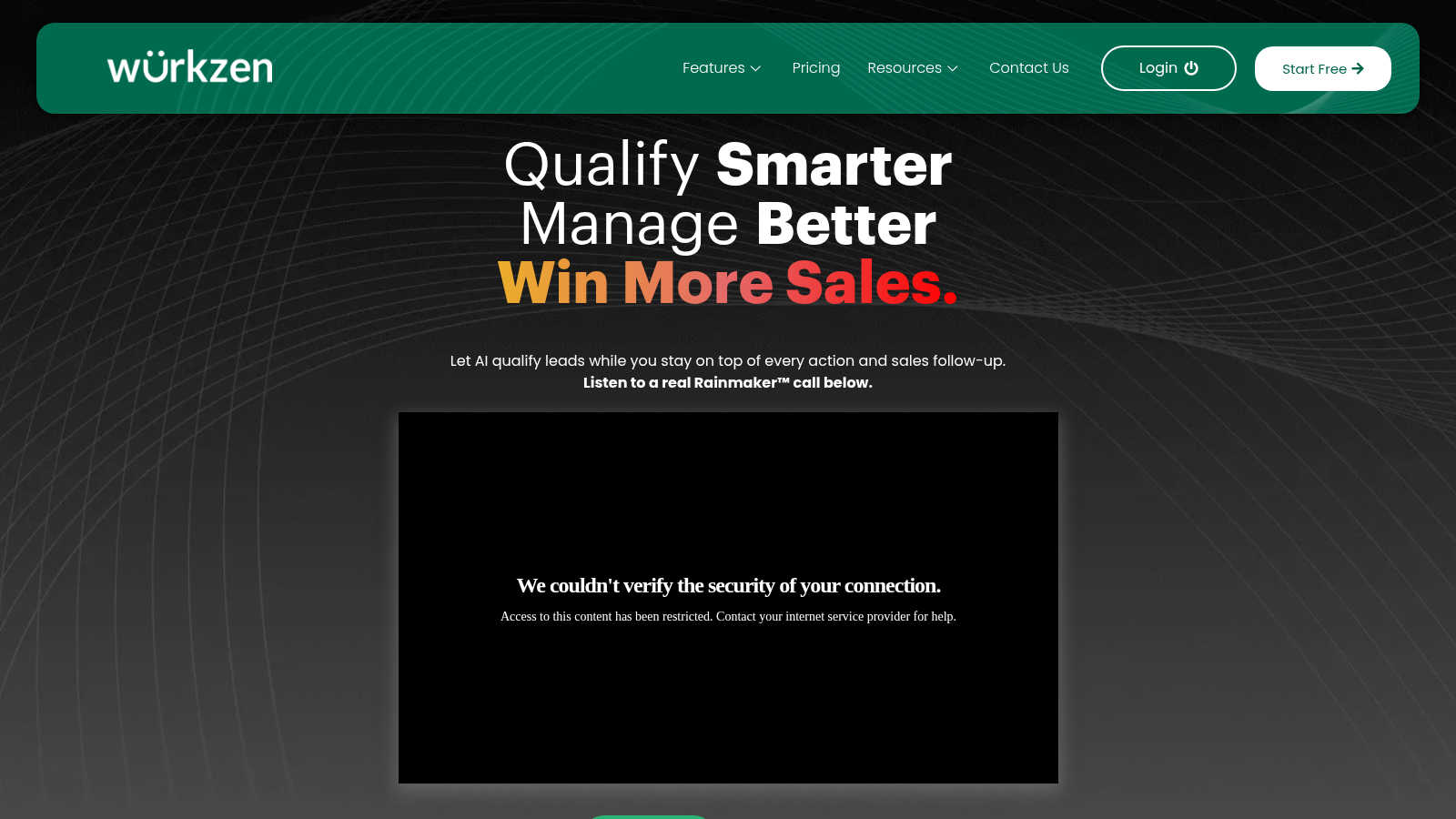 Wurkzen application interface and features