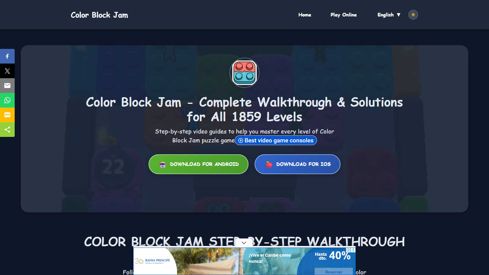 Color Block Jam application interface and features